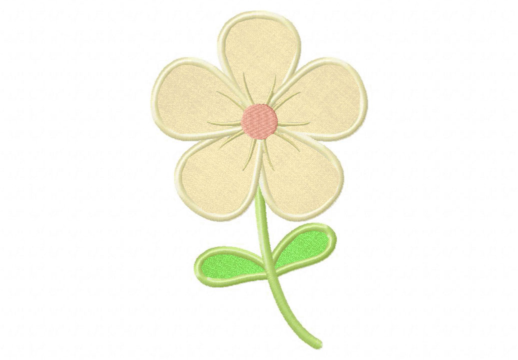 Little White Flower Includes Both Applique and Stitched – Daily